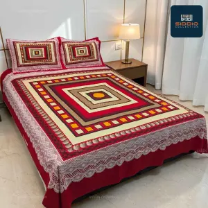 Luxury Panel Comfort Stylish Cotton Bed Sheet | Siddiq Collection
