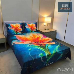 Luxury 3D Digital Print Cotton Bedsheet Set – King Size Premium Soft Bedding Collection