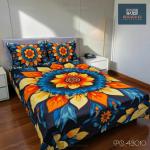 Luxury 3D Digital Print Cotton Bedsheet Set – King Size Premium Soft Bedding Collection