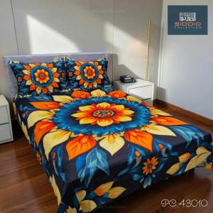 Luxury 3D Digital Print Cotton Bedsheet Set – King Size Premium Soft Bedding Collection
