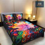 Luxury 3D Digital Print Cotton Bedsheet Set – King Size Premium Soft Bedding Collection