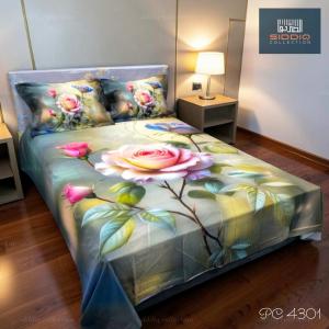 Luxury 3D Digital Print Cotton Bedsheet Set – King Size Premium Soft Bedding Collection